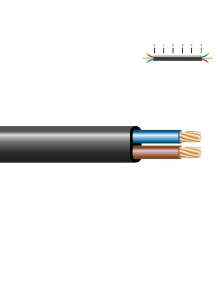 Manguera plana 2 x 1,50 mm² negra euro/m