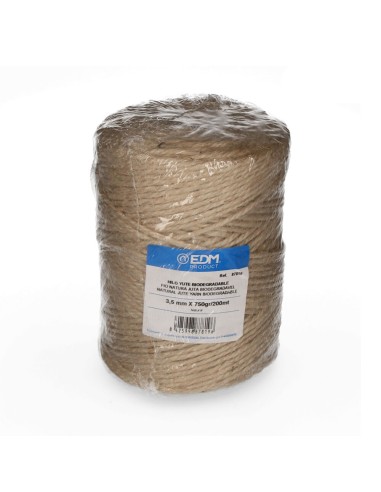 Cordel yute natural 3 cabos calibre 3,5 mm x 200 m
