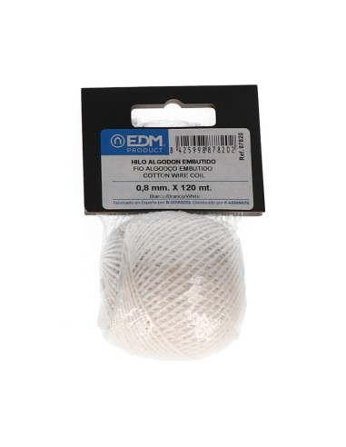 Hilo algodón embutido blanco calibre 0,8 mm x 120 m