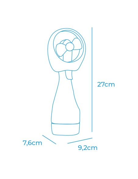 Ventilador pulverizador de agua 2 x aa (no incluidas), colores surtidos