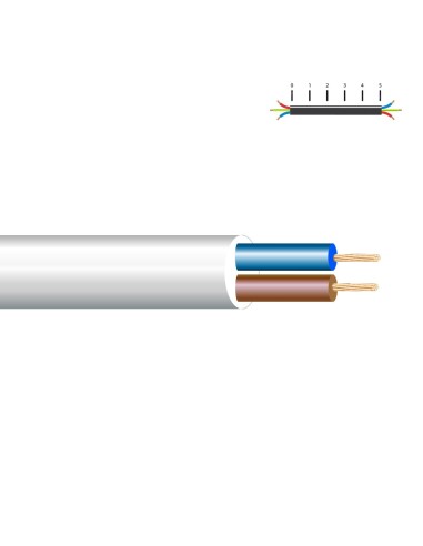 Manguera tubular h05vv-f 2 x 2,50 mm², blanca euro/m