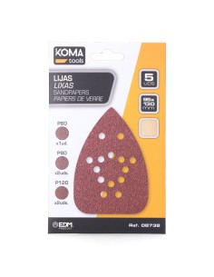 Set 5 lijas para lijadora tipo mouse 08753 koma tools