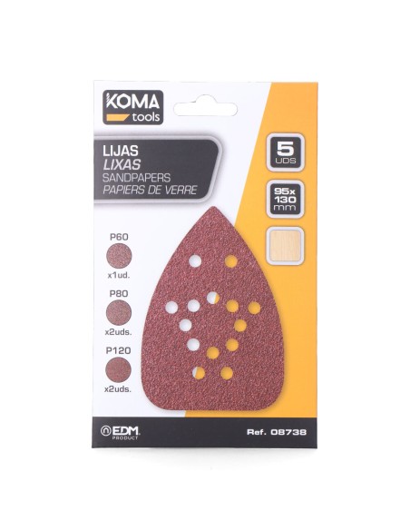 Set 5 lijas para lijadora tipo mouse 08753 koma tools