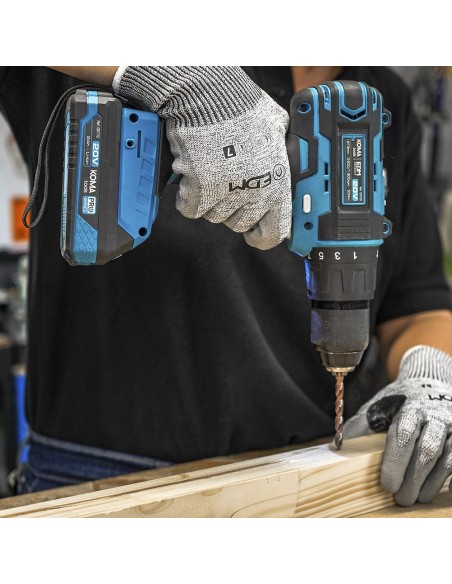 Kit maletin taladro percutor/atornillador 20 v con 2 baterias 2.0a y cargador 22,5 x 20,3 cm pro series