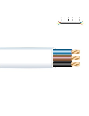 Manguera plana 3 x 1,50 mm² blanca euro/m