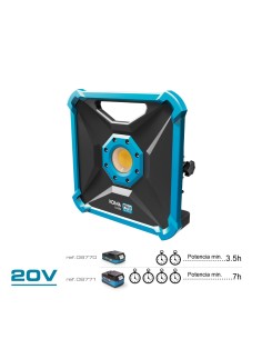 Foco proyector led 20w 1800 lm (sin batería ni cargador) 22,8 x 7 x 22,8 cm 2