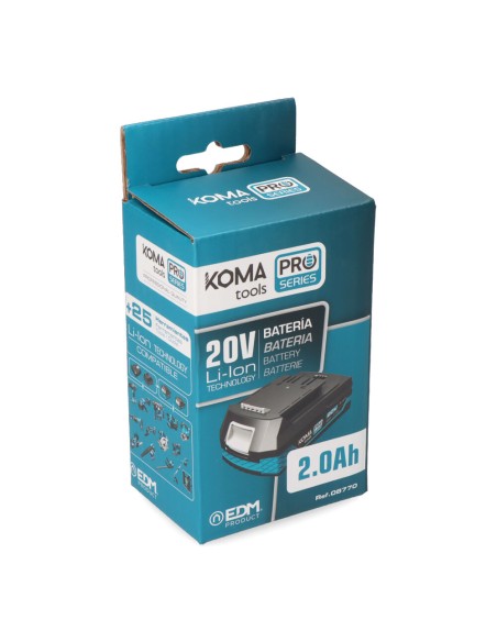 Bateria li-ion 20 v 2.0 ah 11,7 x 7,5 x 4,6 cm