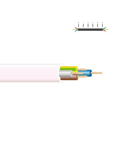 Manguera tubular h05vv-f 4 g 1,00 mm², blanca euro/m