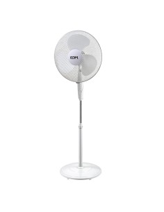 Ventilador de pie base circular, blanco, potencia 45 w, aspas ø40 cm, altura regulable 110-130 cm