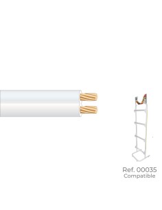 Paralelo 2x0,50mm blanco "audio" euro/m (bobina pequeña ø150x60mm)