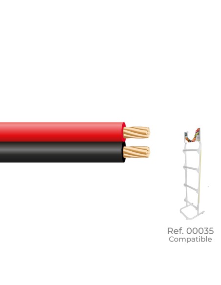 Paralelo 2x0,75mm rojo y negro "audio" euro/m (bobina pequeña ø180x60mm)