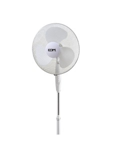 Ventilador de pie base circular, blanco, potencia 45 w, aspas ø40 cm, altura regulable 110-130 cm 2