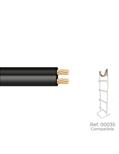 Paralelo 2x0,75mm negro "audio" euro/m (bobina pequeña ø180x60mm)
