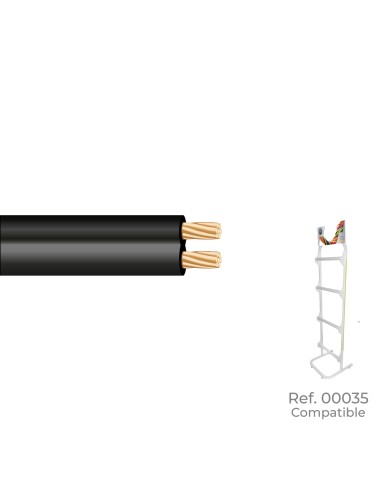 Paralelo 2x0,75mm negro "audio" euro/m (bobina pequeña ø180x60mm)