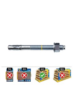 Anclaje homologado ce bap ø10x92mm/17 zincado (caja 40 unid)