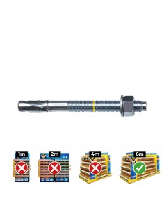 Anclaje homologado ce bap ø10x125mm/50 zincado (caja 25 unid)