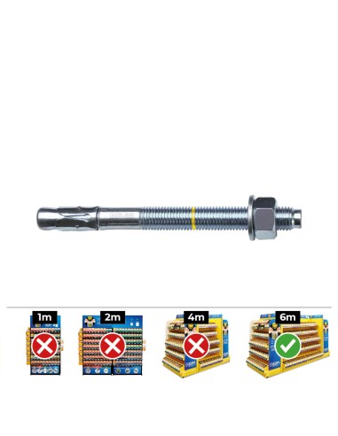 Anclaje homologado ce bap ø10x125mm/50 zincado (caja 25 unid)