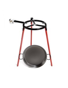 Set paellera pulida ø38 cm con trípode y quemador de gas 300 mm