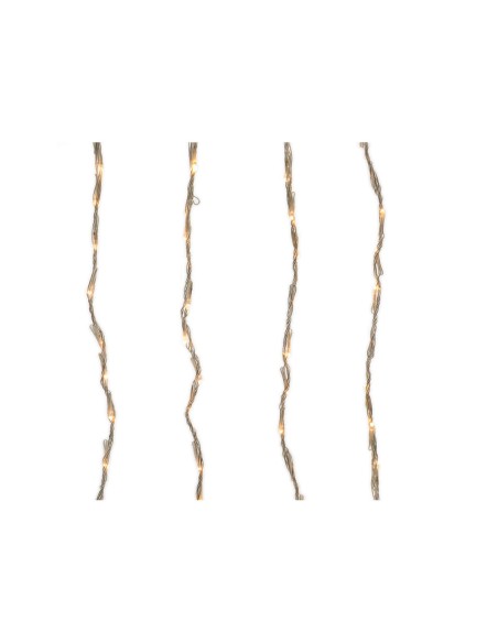 Cortina de leds para balcon exterior blanco calido 2x1m 220 leds