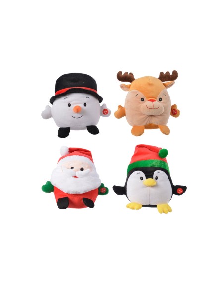 Muñeco navideño cantarin 4 modelos surtidos con vibracion y sonido 21x20x21cm