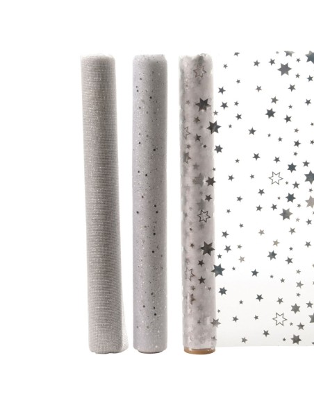 Camino de mesa de organza 3 modelos surtidos transparentes 200x35cm