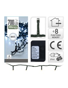 Guirnalda "tipo espino" multifuncion 700 leds luz fria (ip44 exterior) 17m 2