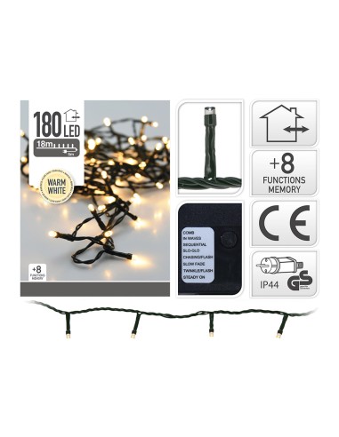 Guirnalda multifuncion 180 leds blanco calido...
