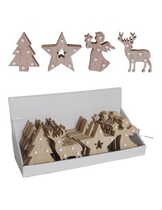 Figura de madera decorativa motivos navidad con led 10x3x13cm colores / modelos surtidos 2