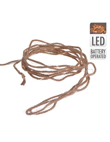 Guirnalda a pilas fija 50 microleds cuerda de...