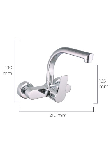 Grifo monomando de cocina caño bajo empotrado...