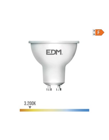 Bombilla dicroica led gu10 8 w 710 lm 3200 k luz calida 120° ø5 x 5,5 cm