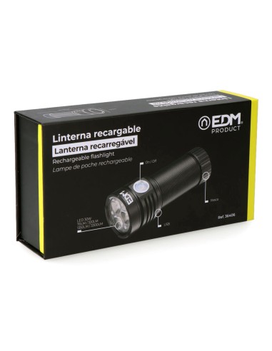 Linterna 3 leds 30w 3300 im recargable