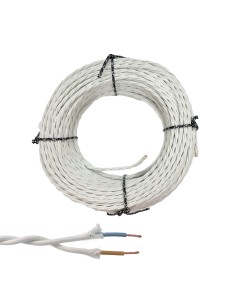 Cable paralelo textil trenzado h07v-k 2 x 2,50 mm² blanco euro/m