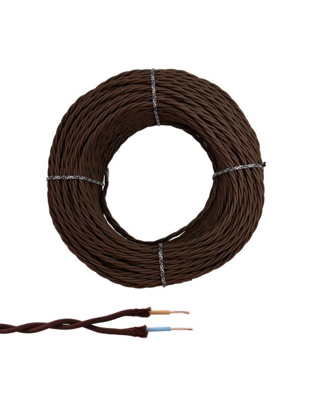 Cable paralelo textil trenzado h05vv-f 2 x 1,50 mm² marrón euro/m