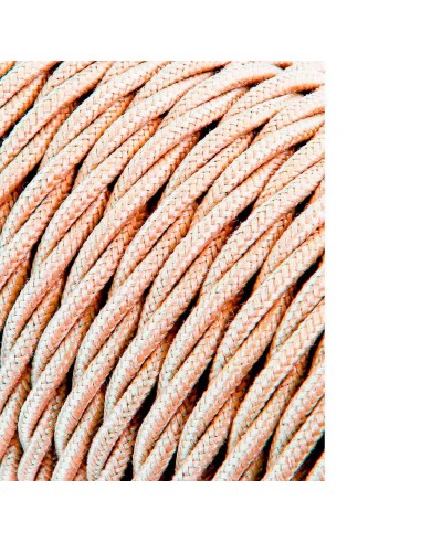 Carrete cable textil trenzado h03vv-f 2 x 0,75 mm² beige, 25 m