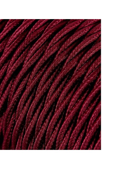 Carrete cable textil trenzado h03vv-f 2 x 0,75 mm² burdeos, 25 m
