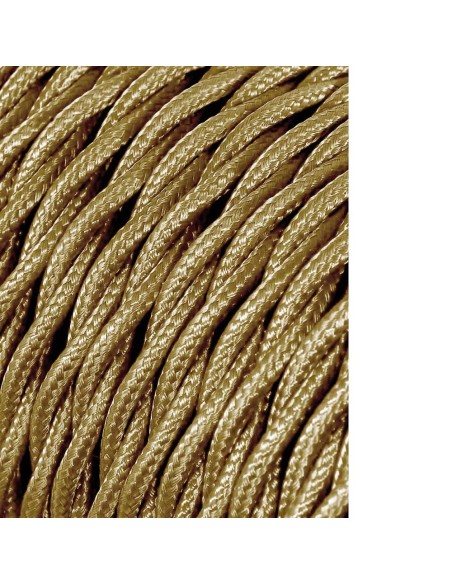 Carrete cable textil trenzado h03vv-f 2 x 0,75 mm² oro, 25 m