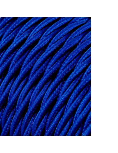 Carrete cable textil trenzado h03vv-f 2 x 0,75 mm² azul, 25 m