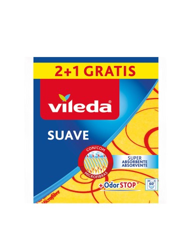 Bayeta amarilla suave 2+1 30% microfibra