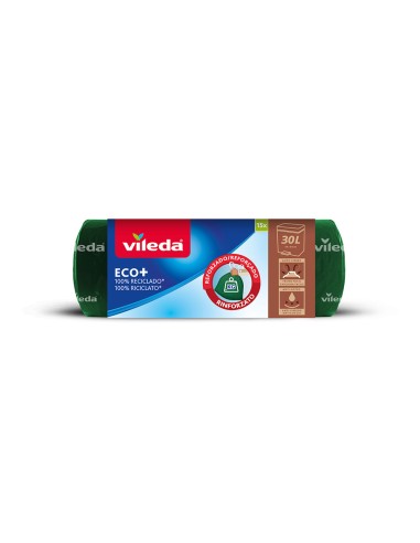 Bolsa de basura ecobag reforzada 100% reciclada 30 l 15 uds