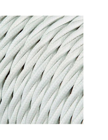 Carrete cable textil trenzado h03vv-f 2 x 0,75 mm² gris plateado, 25 m