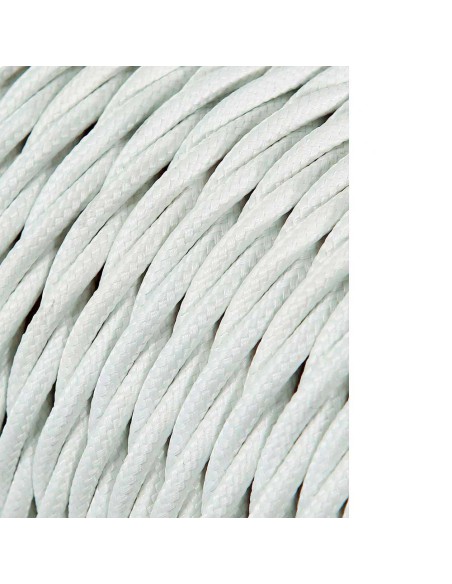 Carrete cable textil trenzado h03vv-f 2 x 0,75 mm² gris plateado, 25 m