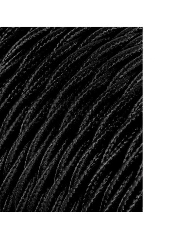 Carrete cable textil trenzado h03vv-f 2 x 0,75 mm² negro, 25 m
