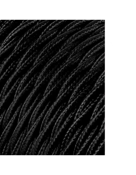 Carrete cable textil trenzado h03vv-f 2 x 0,75 mm² negro, 25 m