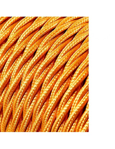 Carrete cable textil trenzado h03vv-f 2 x 0,75 mm² oro oscuro, 25 m