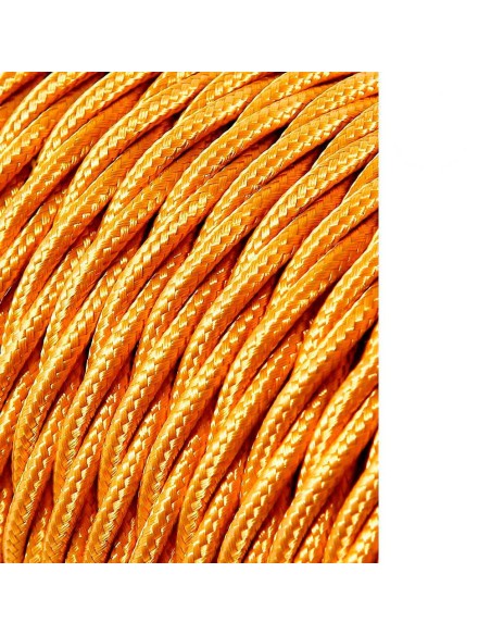Carrete cable textil trenzado h03vv-f 2 x 0,75 mm² oro oscuro, 25 m