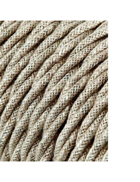 Carrete cable textil trenzado h03vv-f 2 x 0,75 mm² lino, 25 m