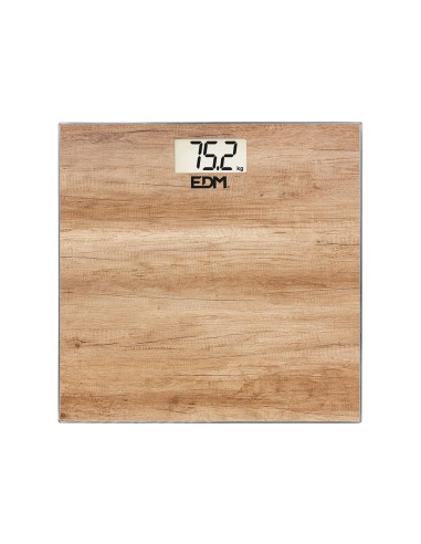 Bascula de baño digital efecto madera, máximo...