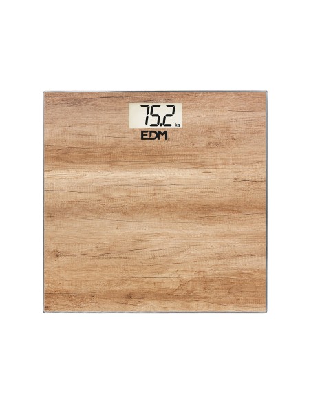 Bascula de baño digital efecto madera, máximo 180 kg