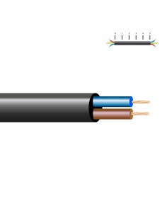 Manguera tubular h05vv-f 2 x 1,00 mm², negra euro/m